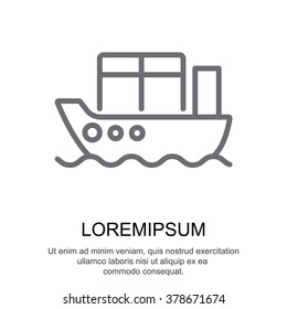 Web line icon. Cargo Ship