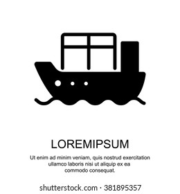Web line icon. Cargo Ship