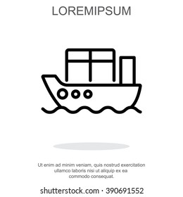 Web line icon. Cargo Ship