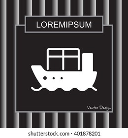 Web line icon. Cargo Ship