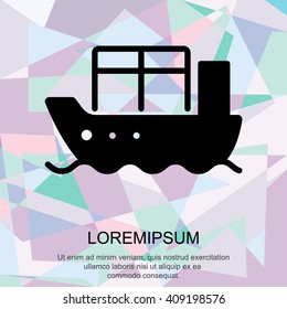 Web line icon. Cargo Ship
