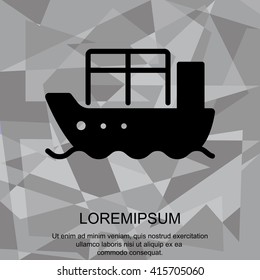 Web line icon. Cargo Ship