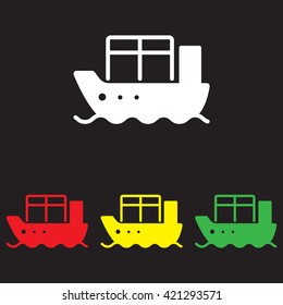 Web line icon. Cargo Ship