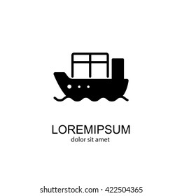 Web line icon. Cargo Ship
