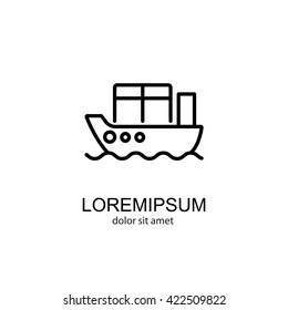 Web line icon. Cargo Ship