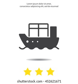 Web line icon. Cargo Ship