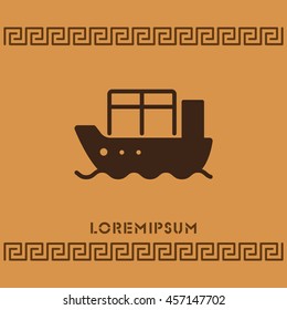 Web line icon. Cargo Ship