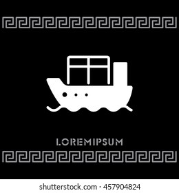 Web line icon. Cargo Ship