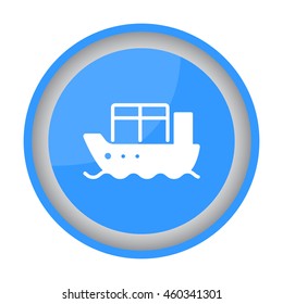 Web line icon. Cargo Ship