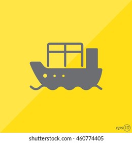 Web line icon. Cargo Ship