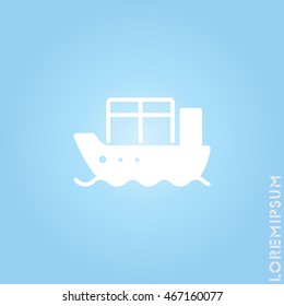 Web line icon. Cargo Ship