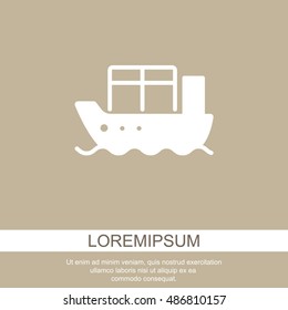 Web line icon. Cargo Ship