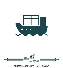 Web line icon. Cargo Ship