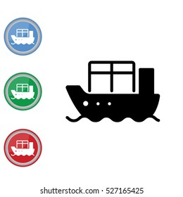 Web line icon. Cargo Ship