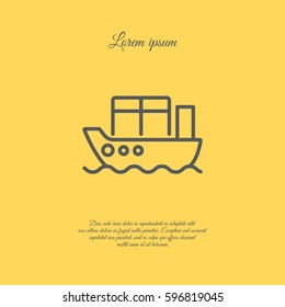 Web line icon. Cargo Ship