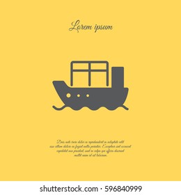 Web line icon. Cargo Ship