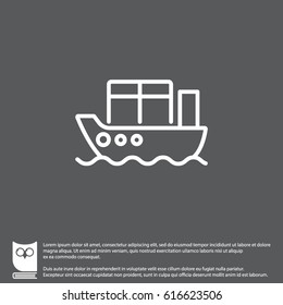 Web line icon. Cargo Ship