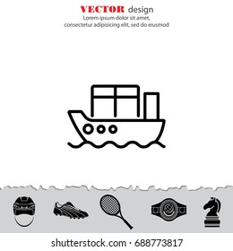 Web line icon. Cargo Ship