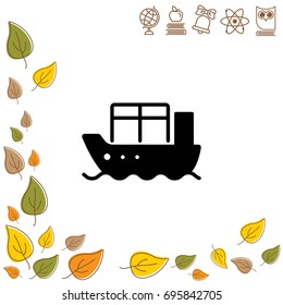 Web line icon. Cargo Ship