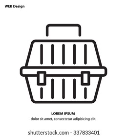 Web line icon. Carrying animals. Pet carrier for traveling.