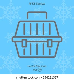 Web line icon. Carrying animals. Pet carrier for traveling.