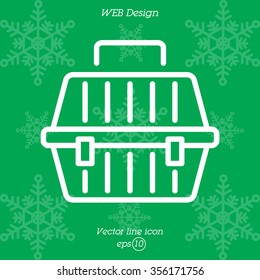 Web line icon. Carrying animals. Pet carrier for traveling.