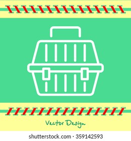 Web line icon. Carrying animals. Pet carrier for traveling.