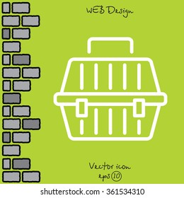 Web line icon. Carrying animals. Pet carrier for traveling.