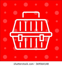 Web line icon. Carrying animals. Pet carrier for traveling.