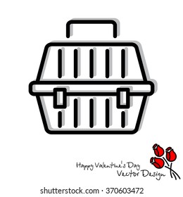 Web line icon. Carrying animals. Pet carrier for traveling.
