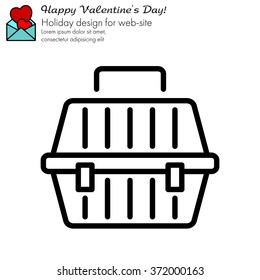 Web line icon. Carrying animals. Pet carrier for traveling.