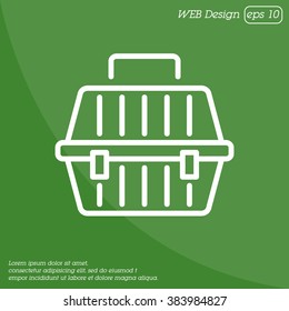 Web line icon. Carrying animals. Pet carrier for traveling.