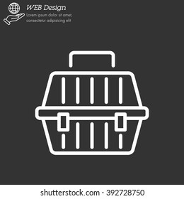 Web line icon. Carrying animals. Pet carrier for traveling.