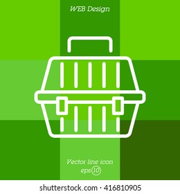 Web line icon. Carrying animals. Pet carrier for traveling.