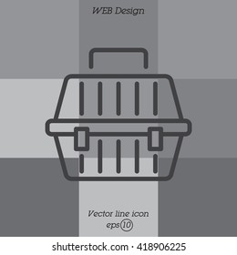 Web line icon. Carrying animals. Pet carrier for traveling.