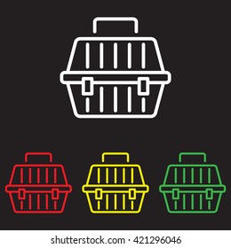 Web line icon. Carrying animals. Pet carrier for traveling.
