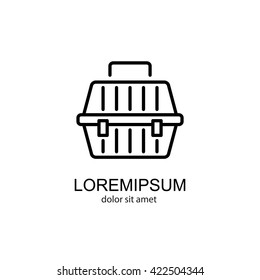 Web line icon. Carrying animals. Pet carrier for traveling.