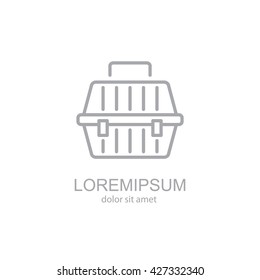 Web line icon. Carrying animals. Pet carrier for traveling.