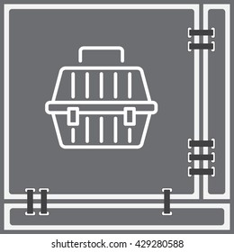 Web line icon. Carrying animals. Pet carrier for traveling.