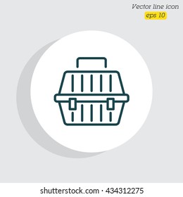 Web line icon. Carrying animals. Pet carrier for traveling.