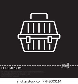 Web line icon. Carrying animals. Pet carrier for traveling.