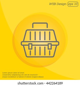 Web line icon. Carrying animals. Pet carrier for traveling.