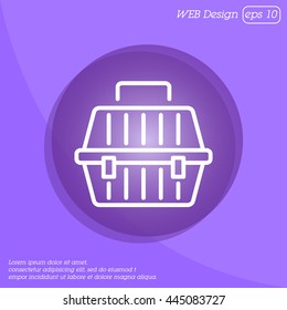 Web line icon. Carrying animals. Pet carrier for traveling.