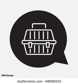 Web line icon. Carrying animals. Pet carrier for traveling.