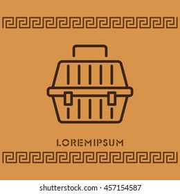 Web line icon. Carrying animals. Pet carrier for traveling.