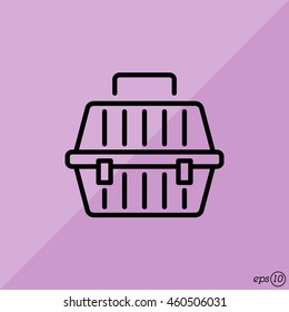 Web line icon. Carrying animals. Pet carrier for traveling.