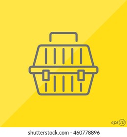 Web line icon. Carrying animals. Pet carrier for traveling.