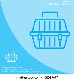 Web line icon. Carrying animals. Pet carrier for traveling.