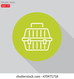 Web line icon. Carrying animals. Pet carrier for traveling.