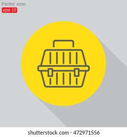 Web line icon. Carrying animals. Pet carrier for traveling.